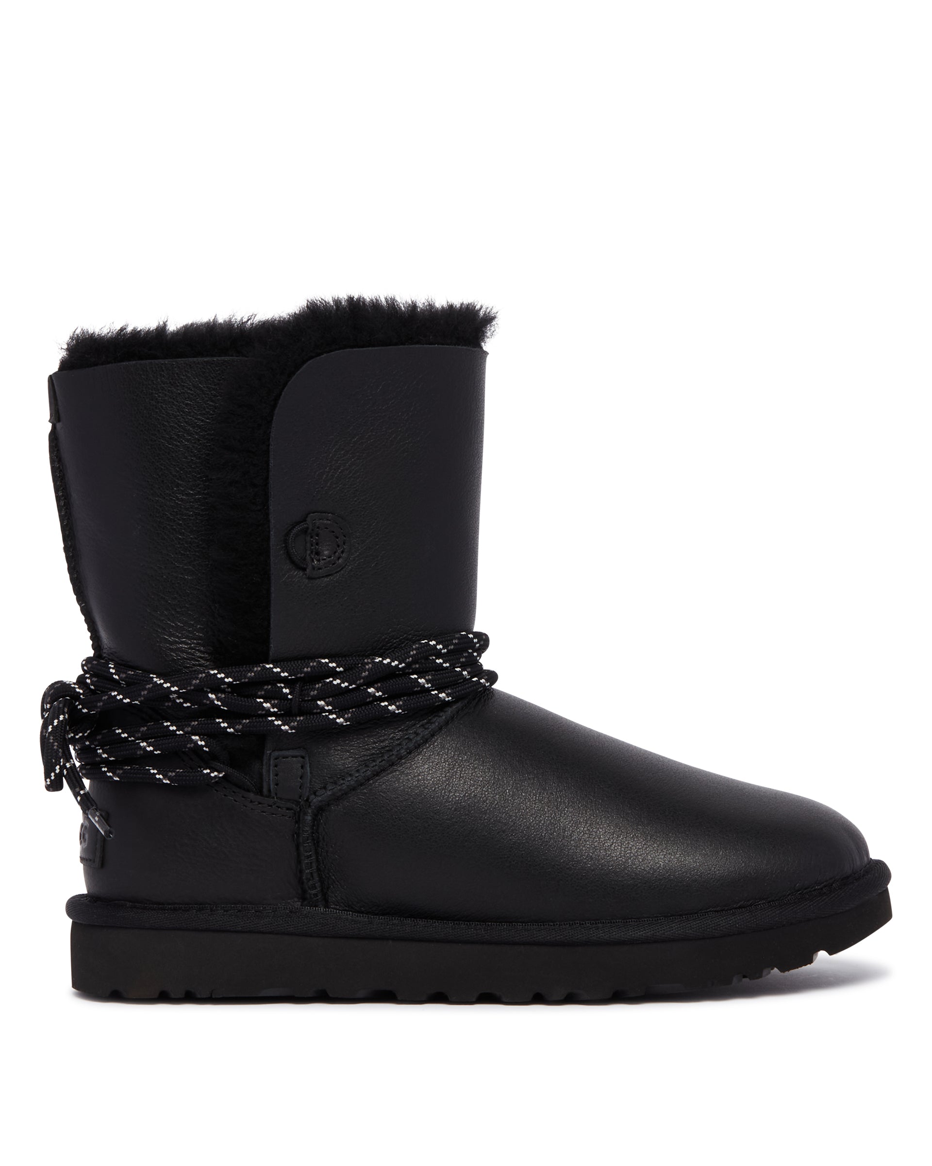 Black Classic Bailey Tie Leather Boots Ugg оригінал – Купити в Україні – боковий вид