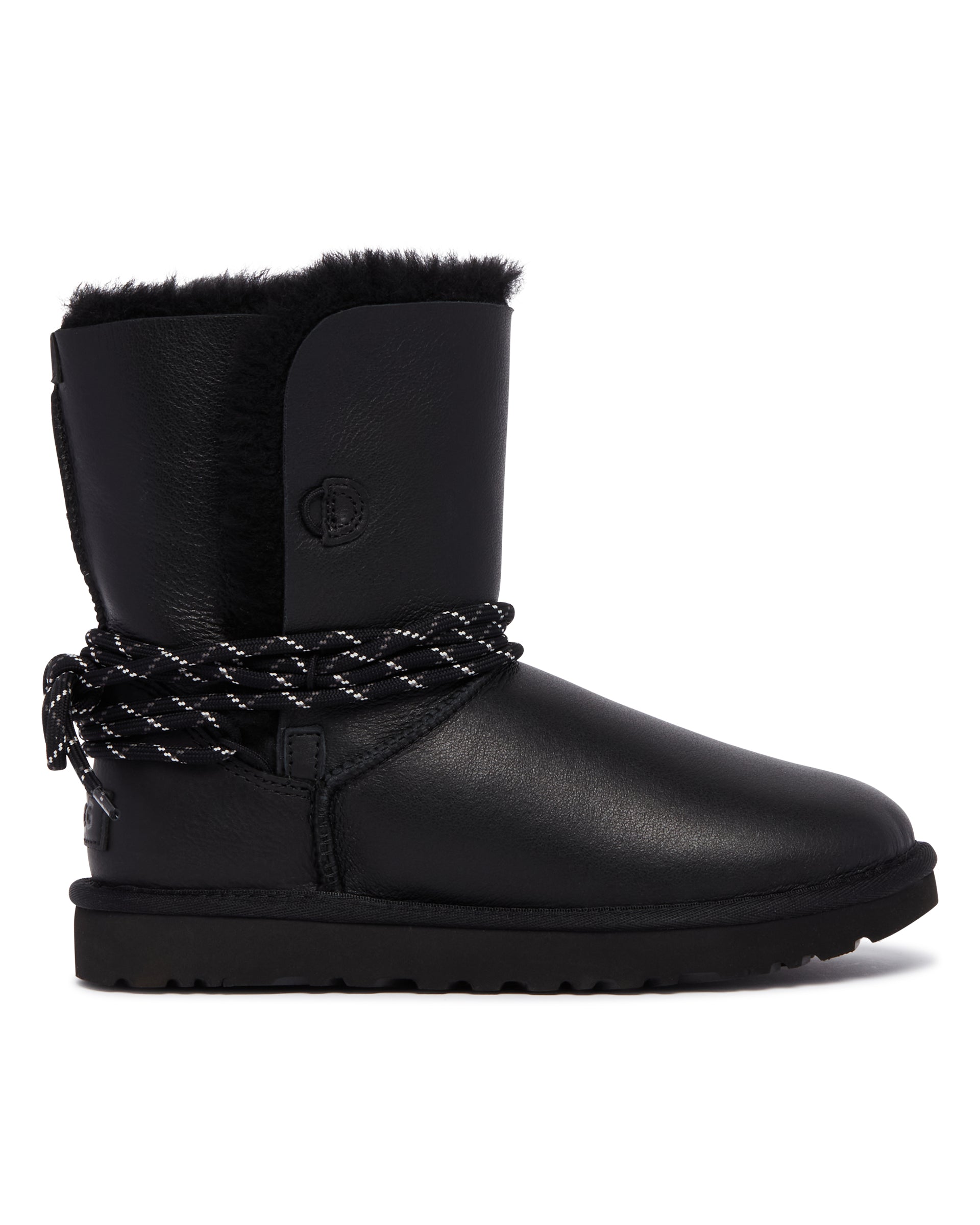 Black Classic Bailey Tie Leather Boots Ugg оригінал – Купити в Україні – вид ззаду