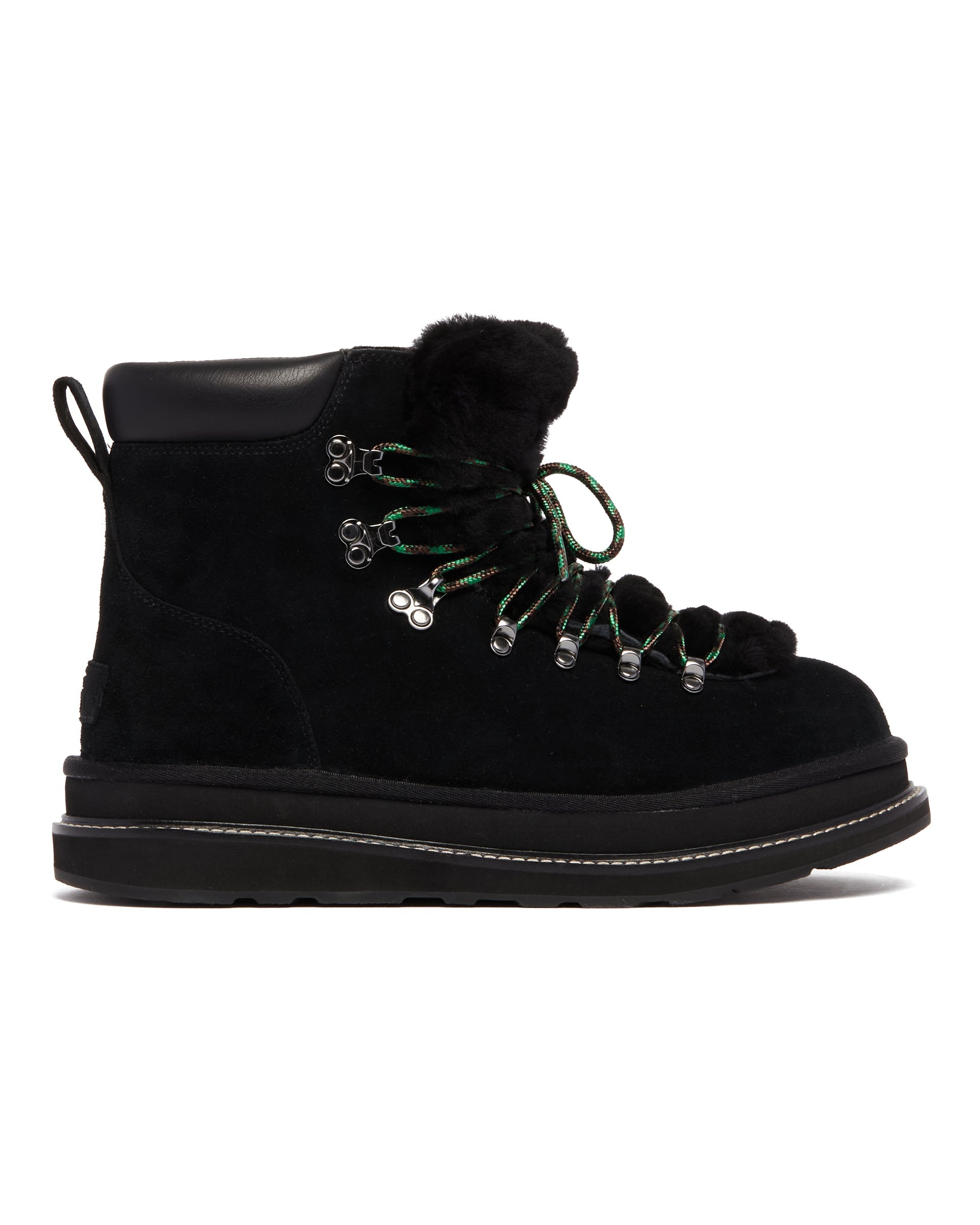 Оригінальна X Sacai Black Leather Hiker Boots Ugg – вид ззаду