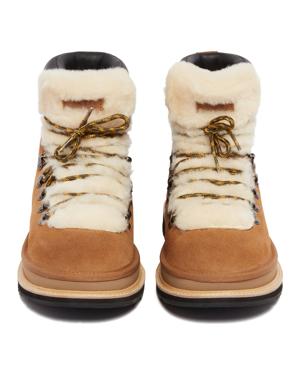 X Sacai Beige Leather Hiker Boots Ugg – Гарантія оригінальності – збільшений вид