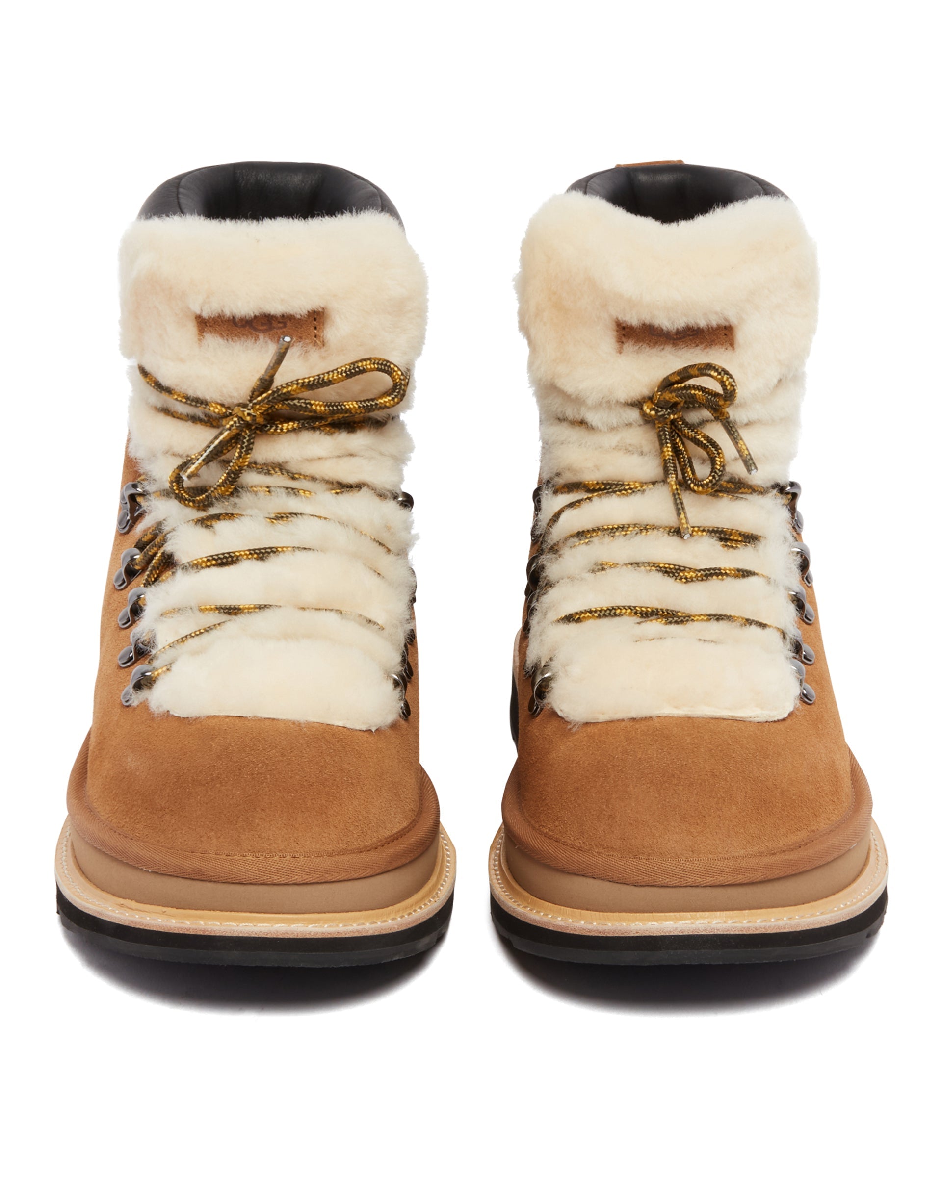 X Sacai Beige Leather Hiker Boots Ugg – Гарантія оригінальності – збільшений вид