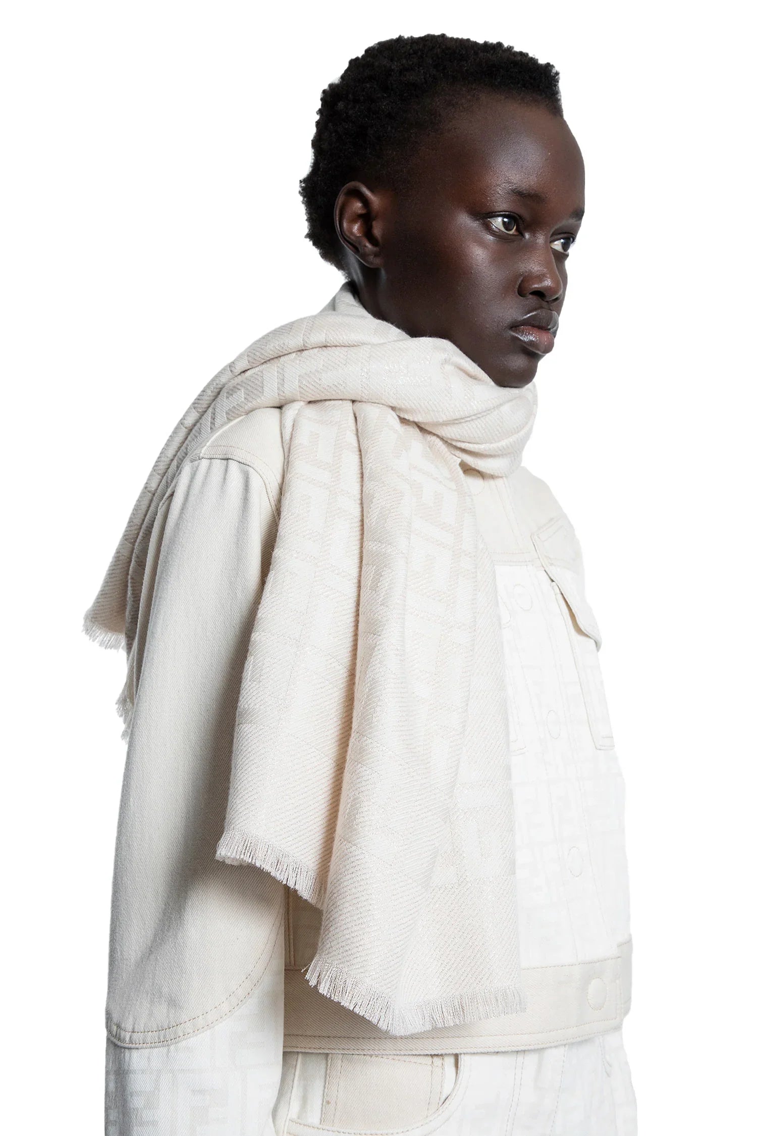 Оригінальна Ff Wool And Metallic Yarn Shawl Fendi – детальний вид