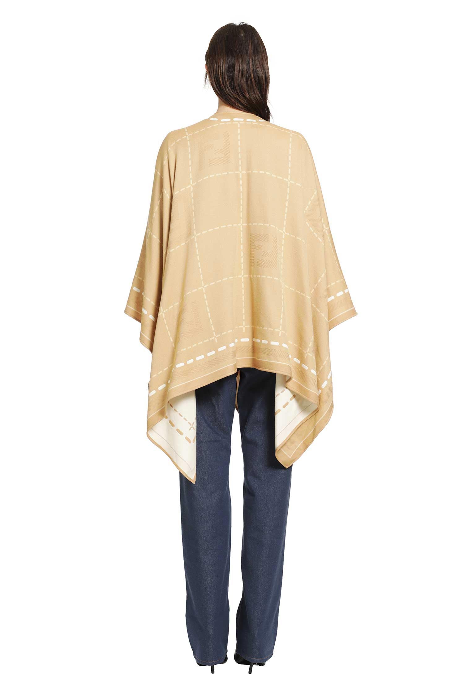 Оригінальна Wool Jacquard Poncho Fendi – збільшений вид