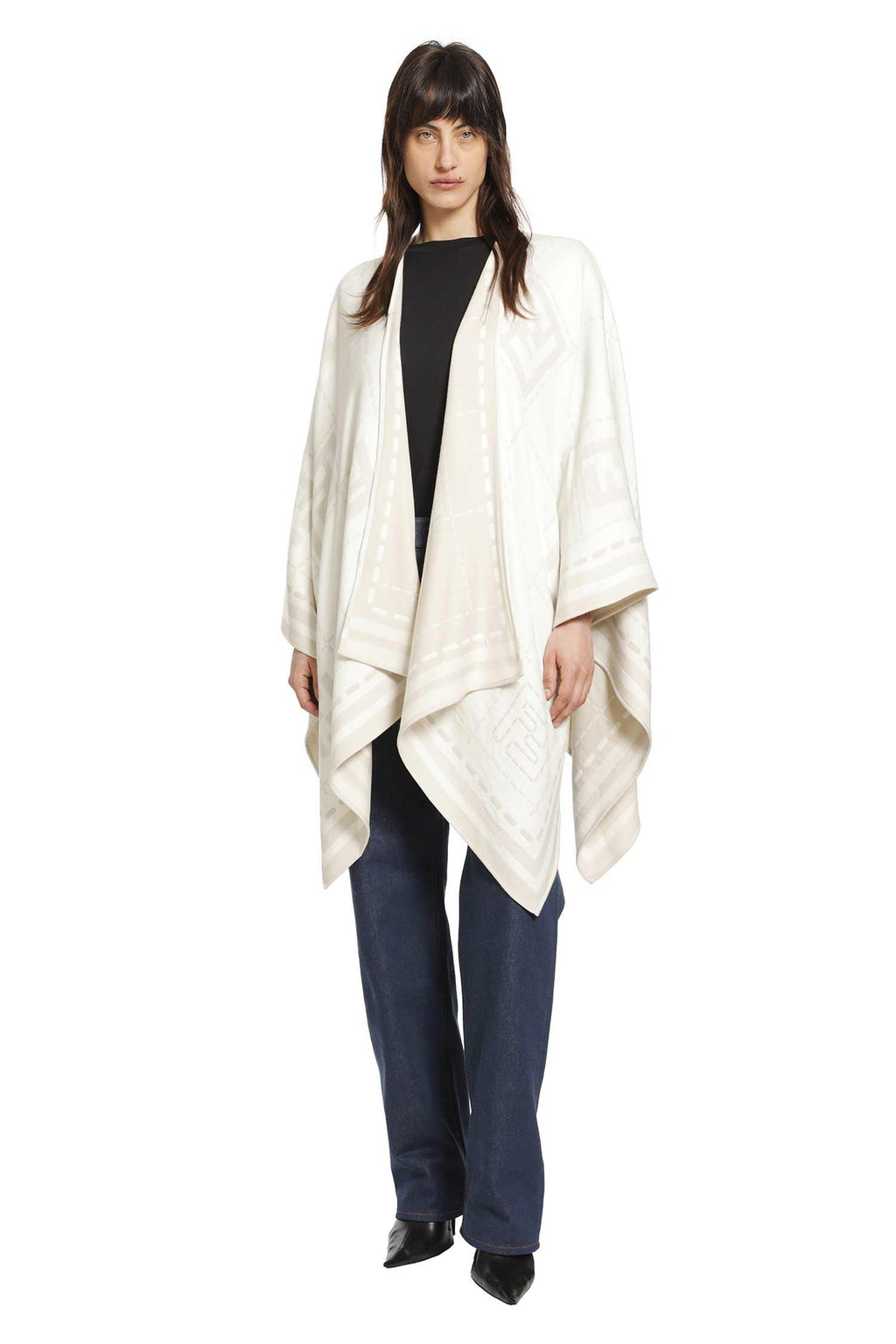 Оригінальна Wool Jacquard Poncho Fendi – боковий вид