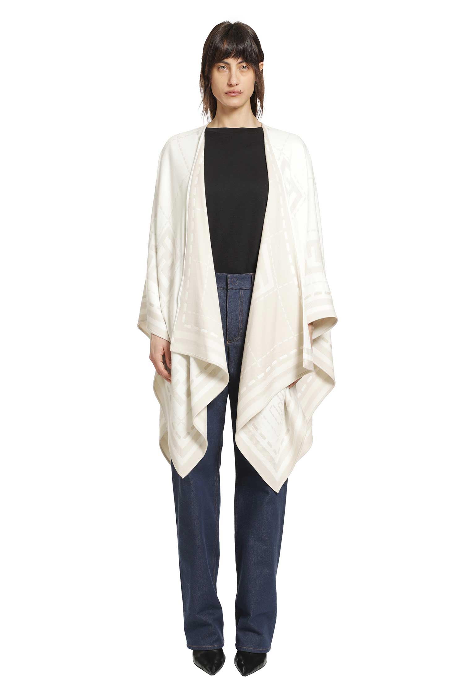 Оригінальна Wool Jacquard Poncho Fendi – вид ззаду