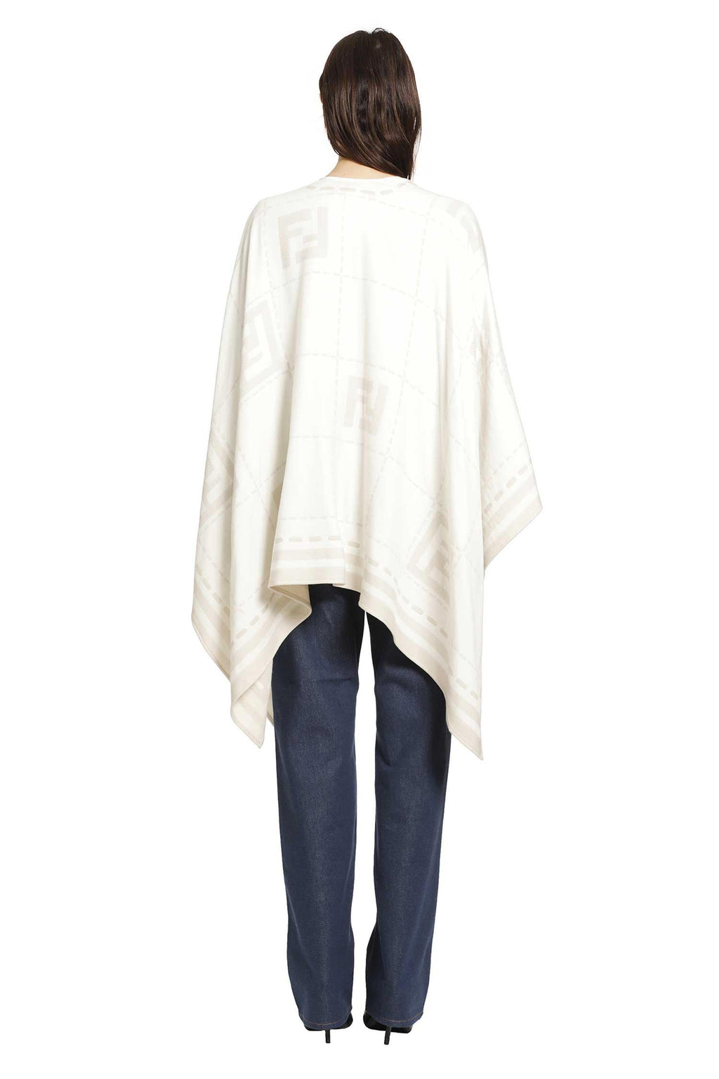 Оригінальна Wool Jacquard Poncho Fendi – збільшений вид
