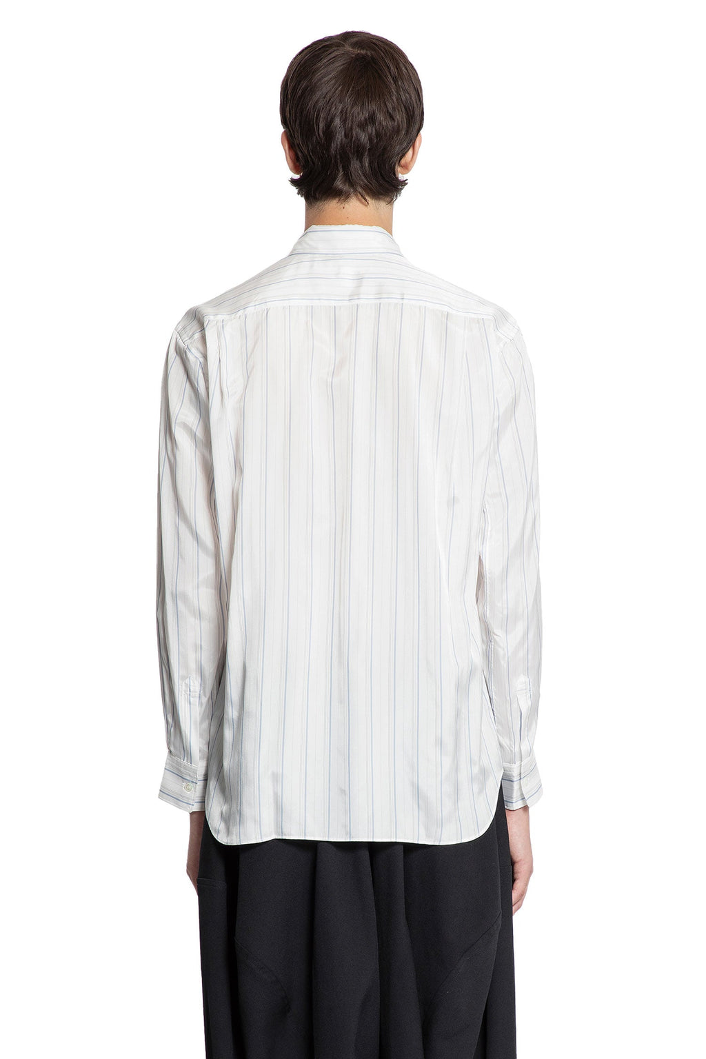 Оригінальна Pinstriped Cupro Satin Pocket Shirt Comme des garcons – детальний вид