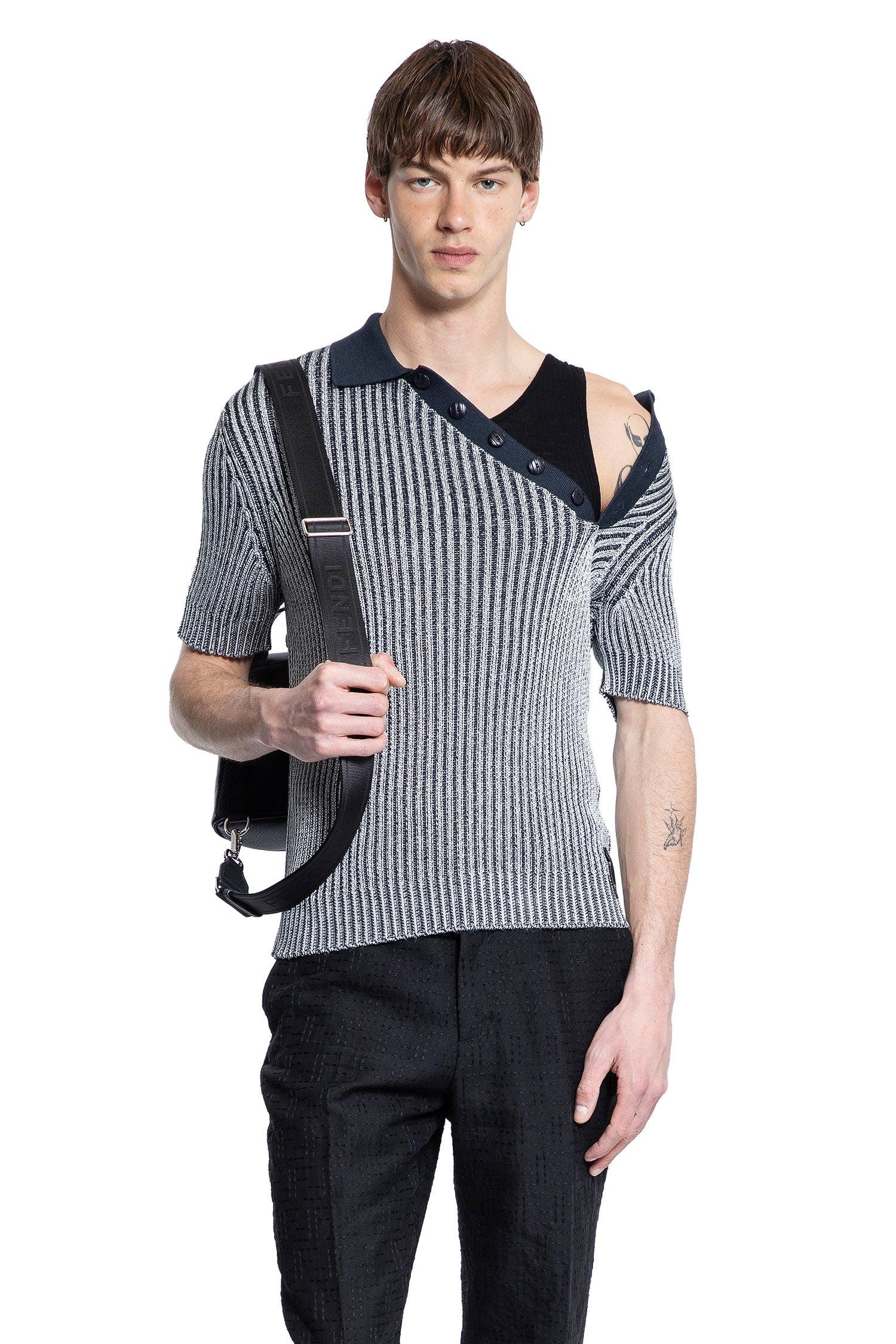 Cotton And Viscose Polo Shirt Fendi – Гарантія оригінальності – боковий вид