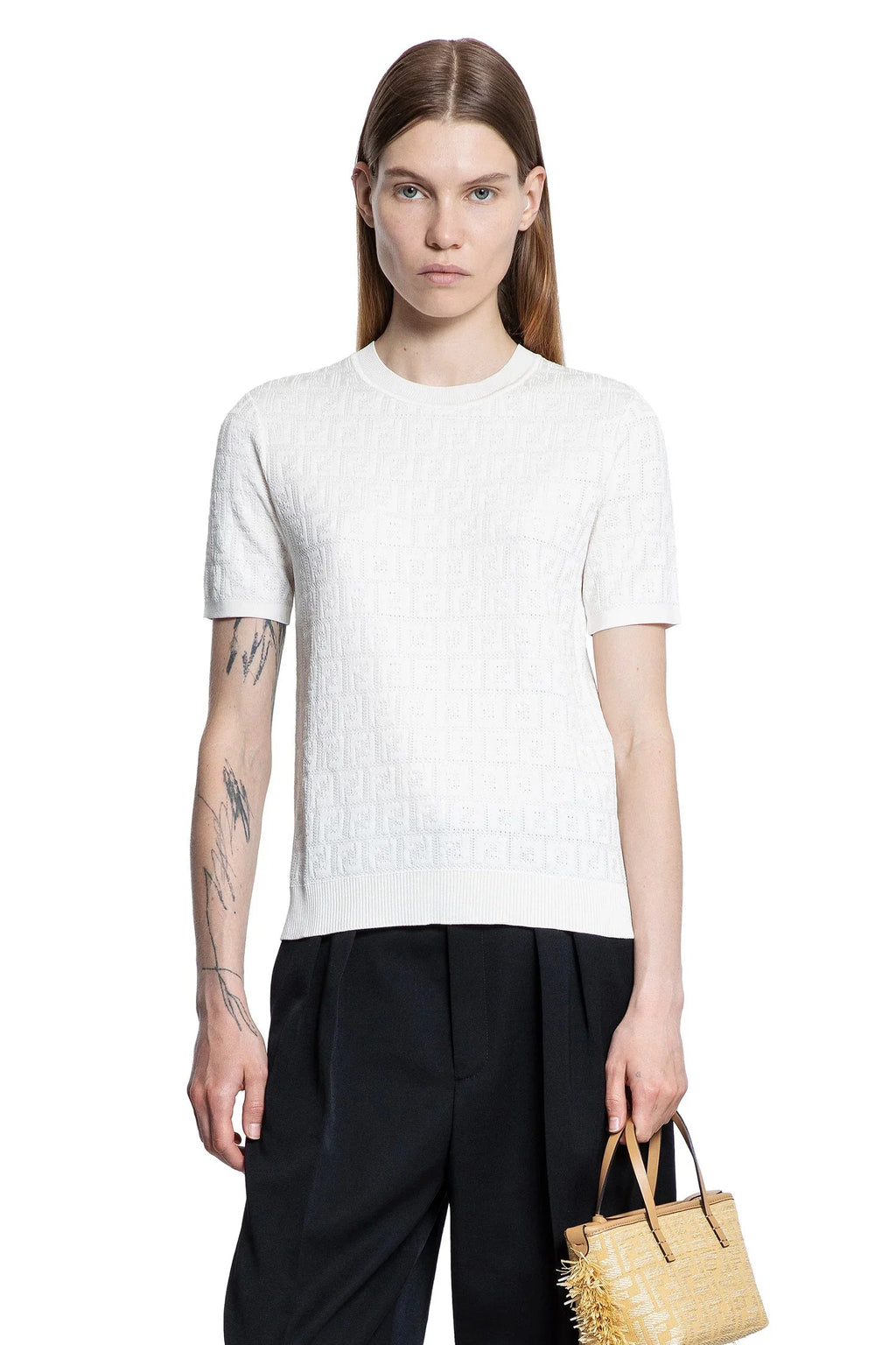Ff Viscose Cotton Knit Top Fendi оригінал – Купити в Україні – боковий вид