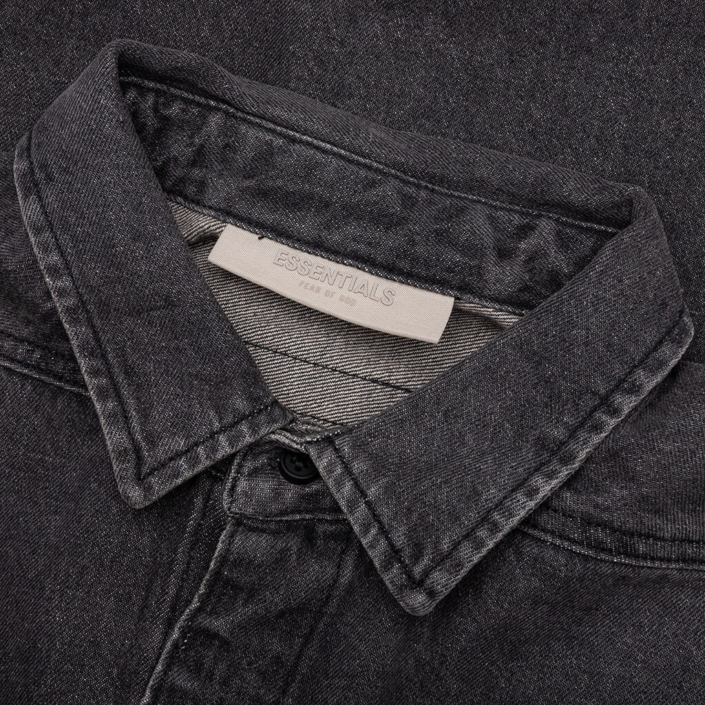 Essentials Denim L/S Shirt - Black - FEAR OF GOD