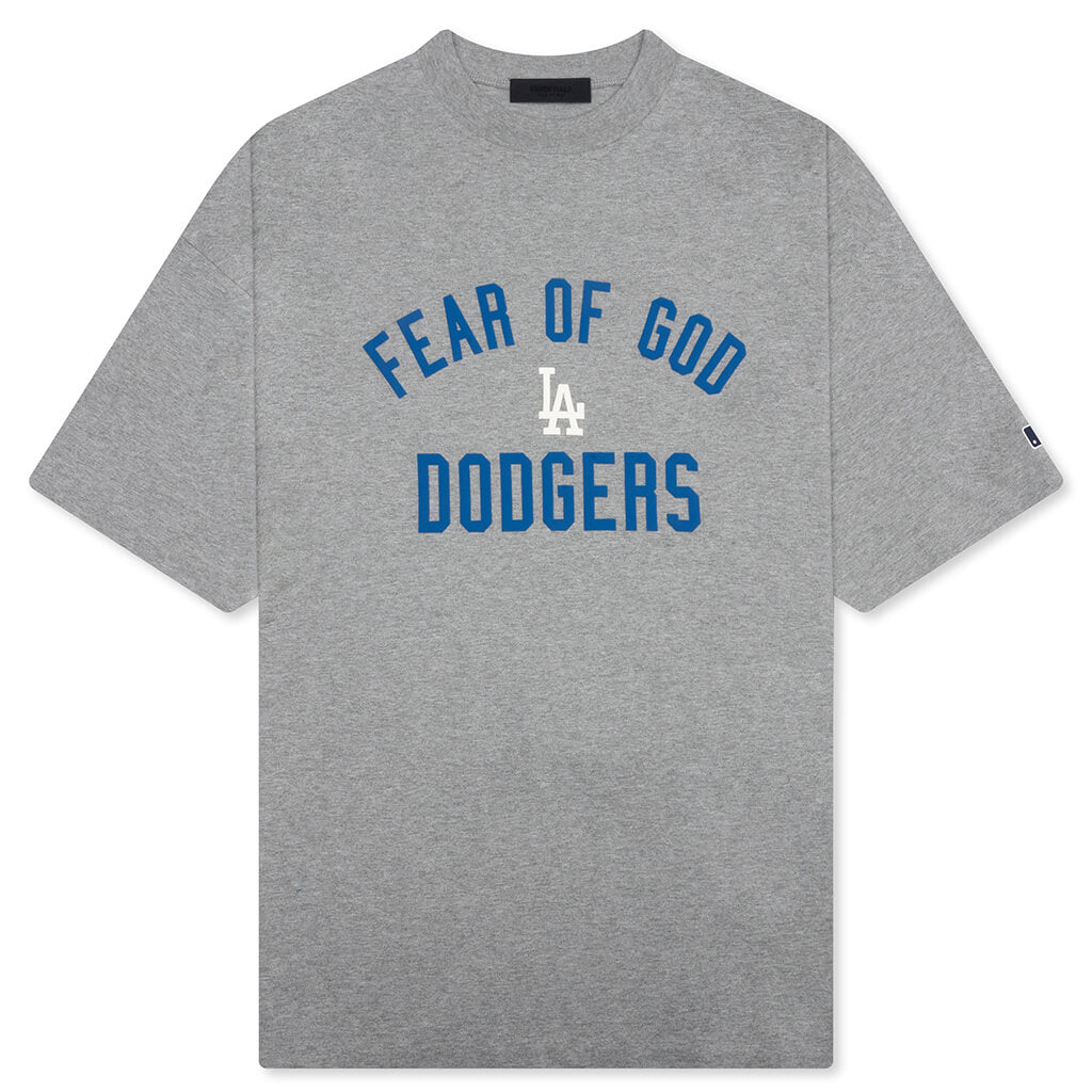 X Mlb Dodgers 90s Tee Concrete Heather Fear of god – Гарантія оригінальності – боковий вид