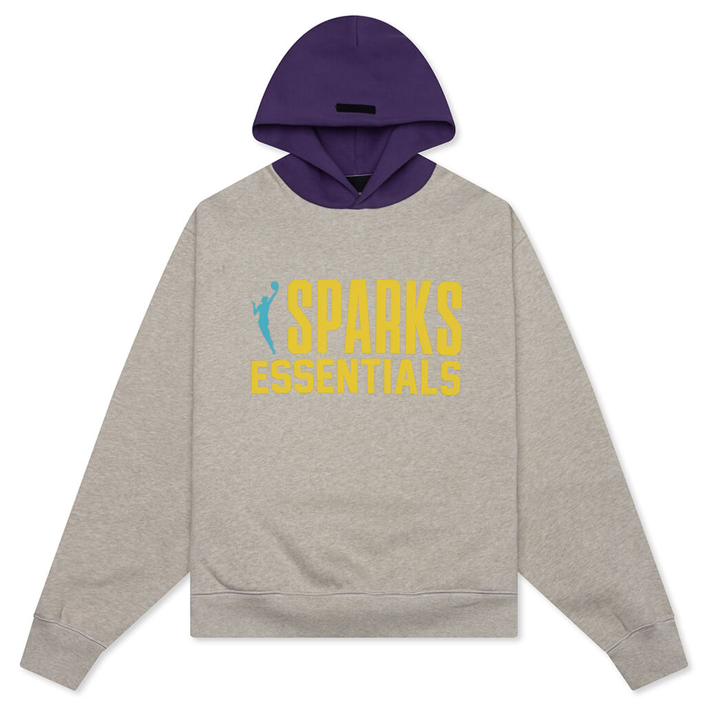 X Nba Womens Sparks Classic Hoodie Heather Stone Fear of god – Гарантія оригінальності – боковий вид - FEAR OF GOD