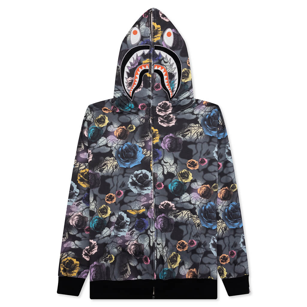 Оригінальна Floral Camo Shark Relaxed Fit Full Zip Hoodie A bathing ape – боковий вид