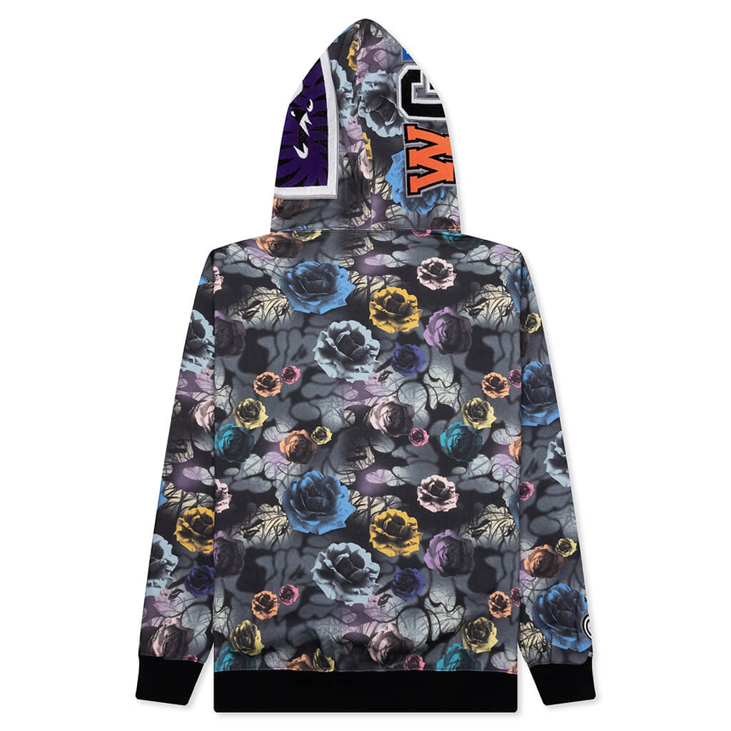 Оригінальна Floral Camo Shark Relaxed Fit Full Zip Hoodie A bathing ape – вид ззаду