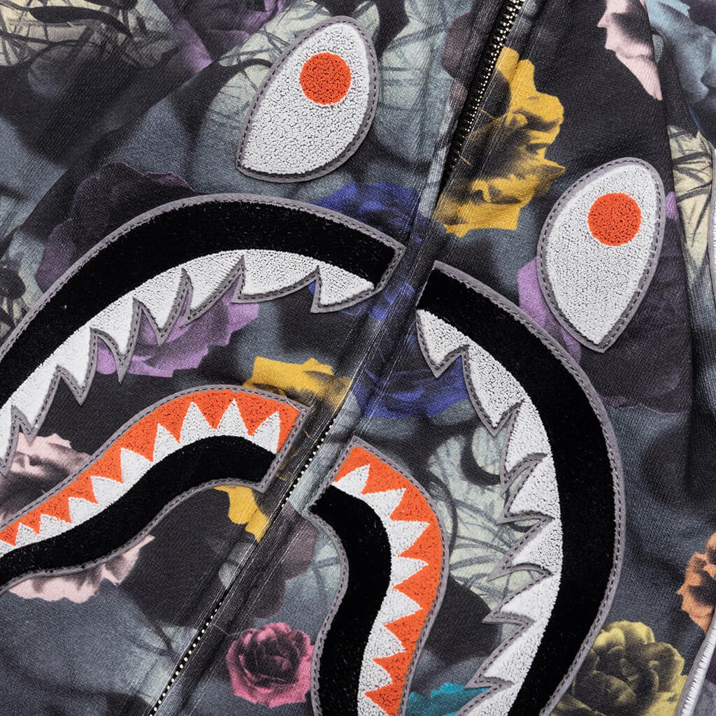 Оригінальна Floral Camo Shark Relaxed Fit Full Zip Hoodie A bathing ape – детальний вид