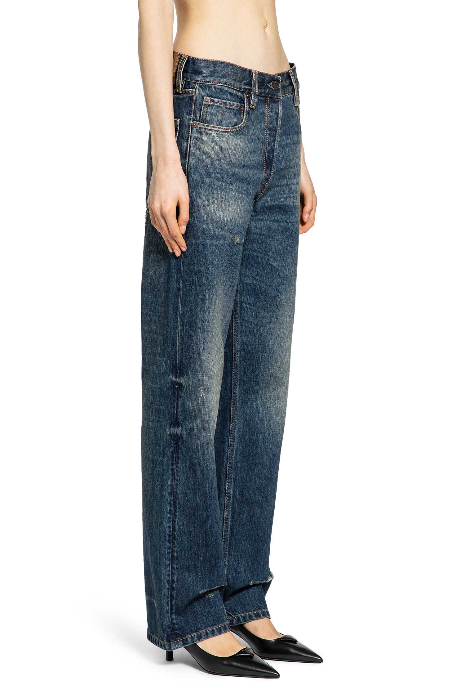 Straight Leg Washed Denim Jeans Prada – Гарантія оригінальності – детальний вид