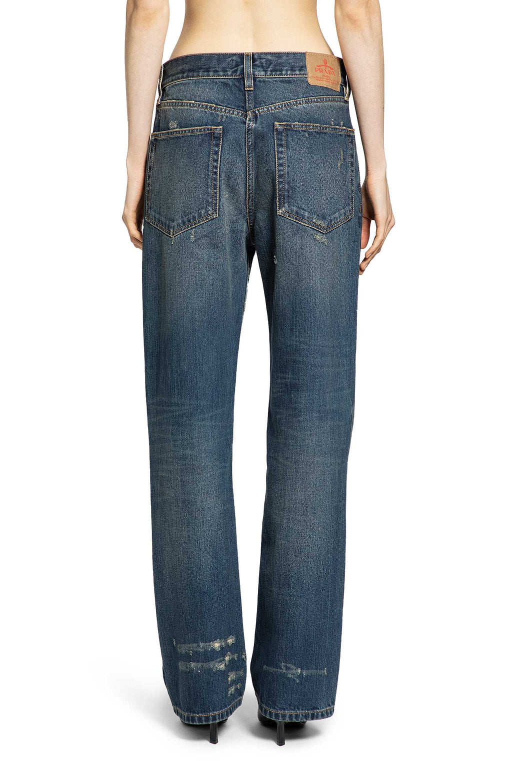 Straight Leg Washed Denim Jeans Prada – Гарантія оригінальності – збільшений вид