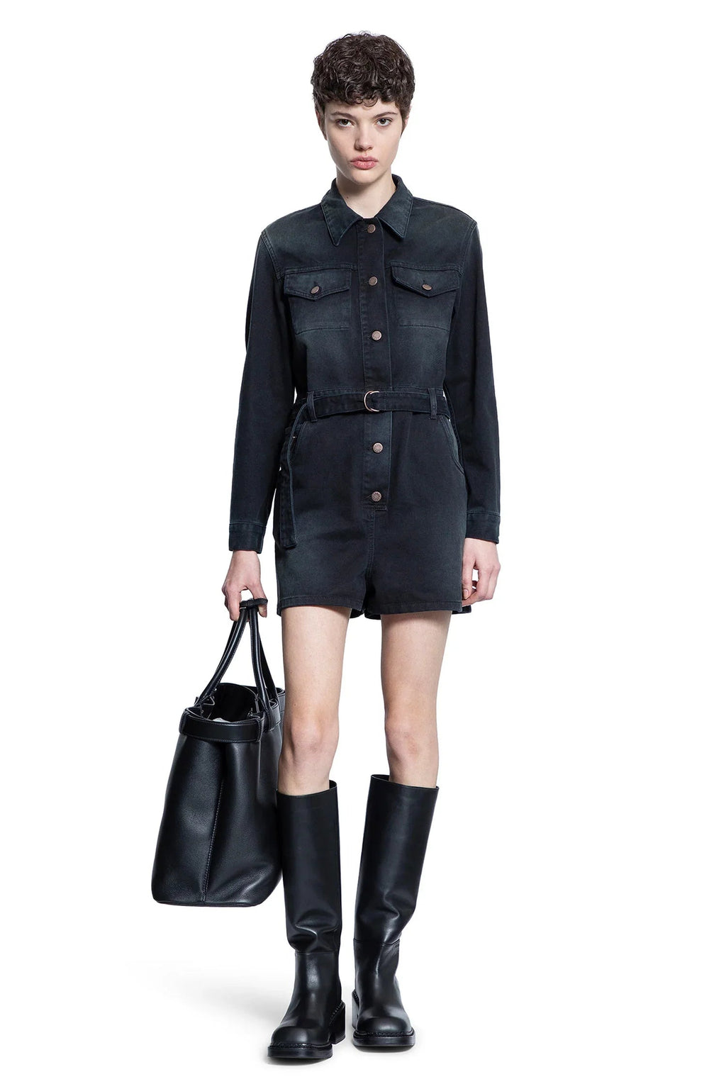 Short Denim Jumpsuit Prada – Гарантія оригінальності – боковий вид