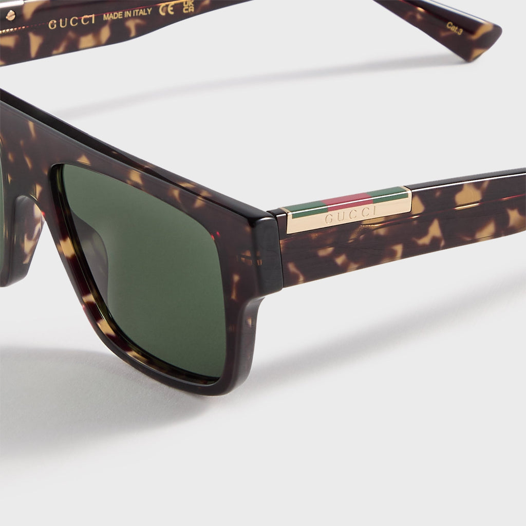 Rectangular Frame Sunglasses Havana Gucci – Гарантія оригінальності – вид ззаду