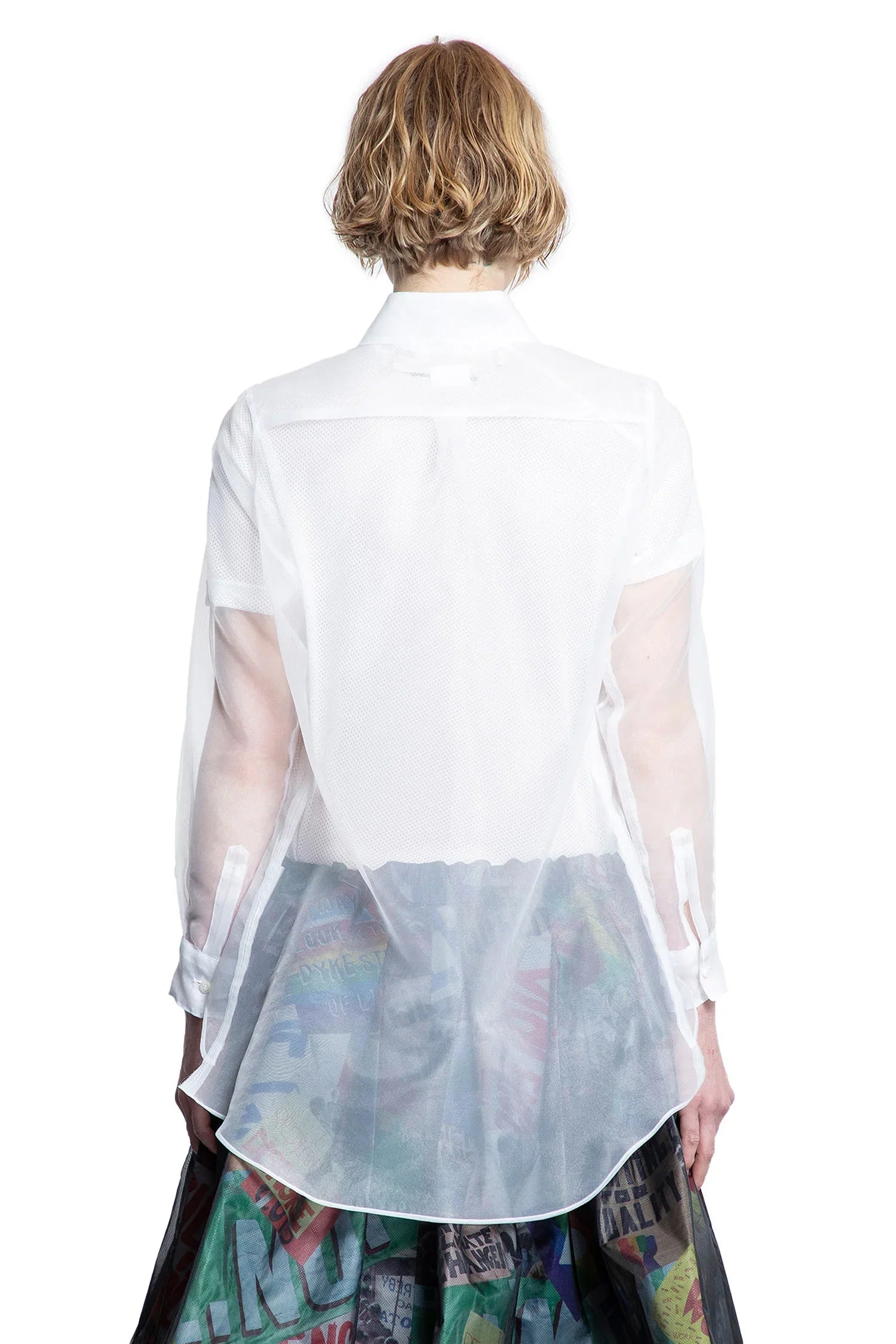 Оригінальна Layered Wool Mesh And Tulle Shirt Comme des garcons – збільшений вид