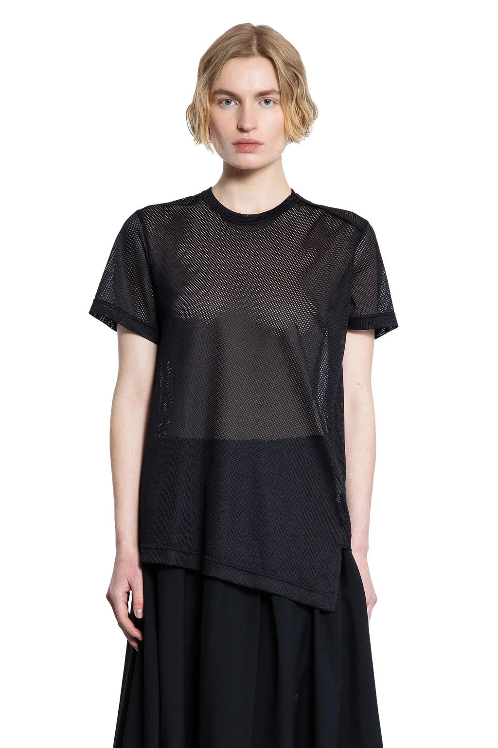 Оригінальна Asymmetric Nylon Mesh T-Shirt Comme des garcons – боковий вид
