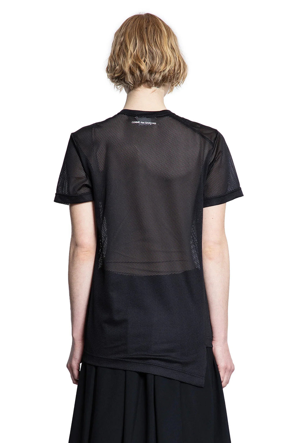 Оригінальна Asymmetric Nylon Mesh T-Shirt Comme des garcons – детальний вид