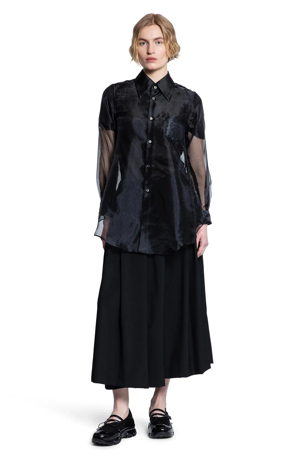 Оригінальна Asymmetric Nylon Mesh T-Shirt Comme des garcons – збільшений вид