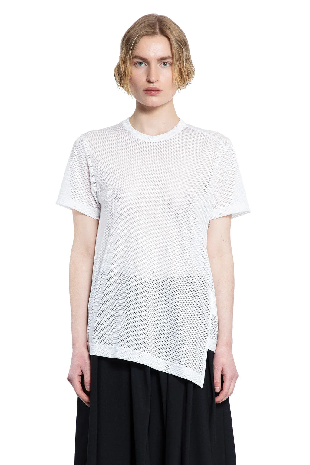Оригінальна Asymmetric Nylon Mesh T-Shirt Comme des garcons – боковий вид