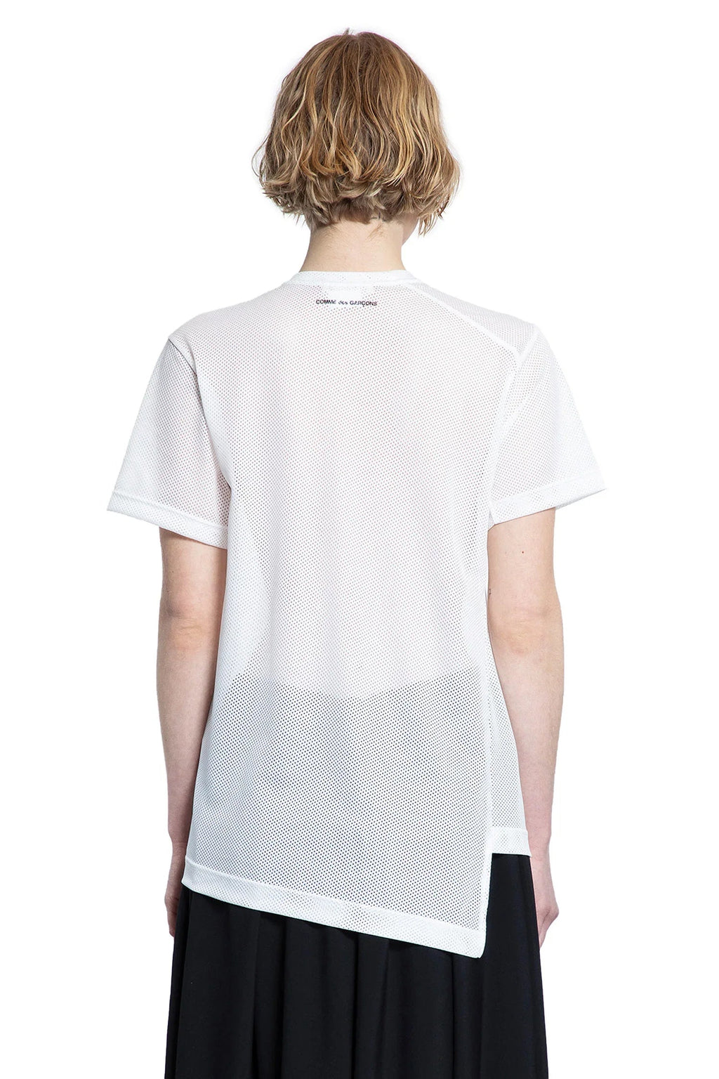 Оригінальна Asymmetric Nylon Mesh T-Shirt Comme des garcons – детальний вид