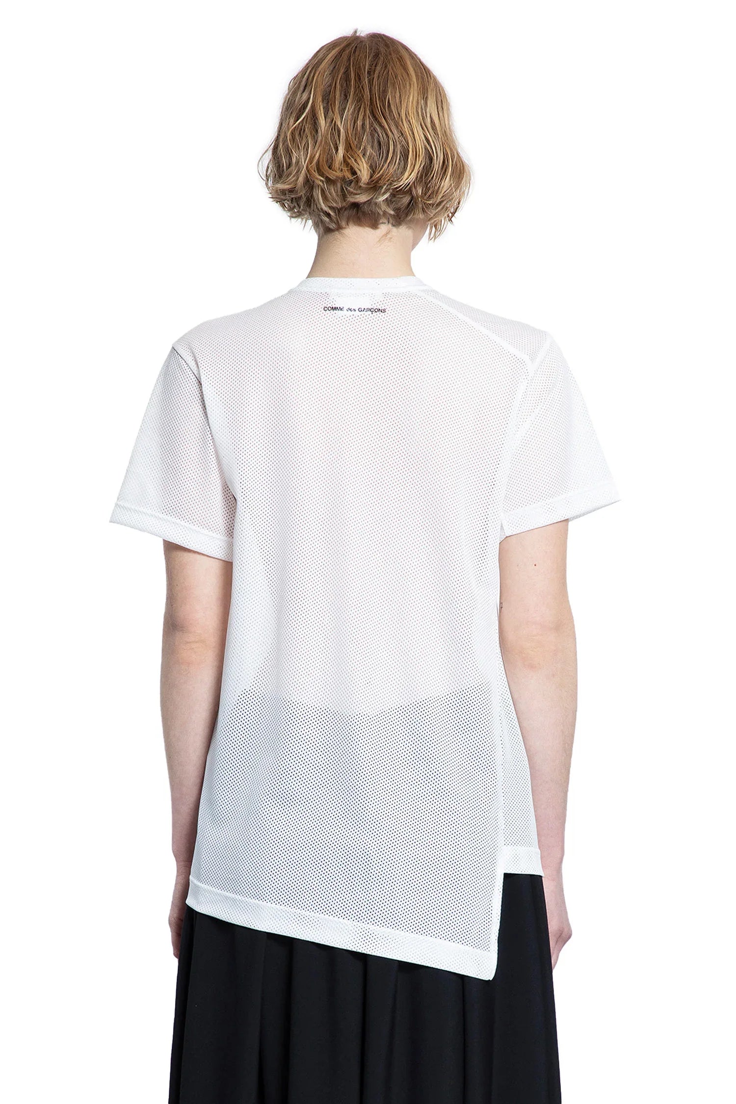 Оригінальна Asymmetric Nylon Mesh T-Shirt Comme des garcons – детальний вид