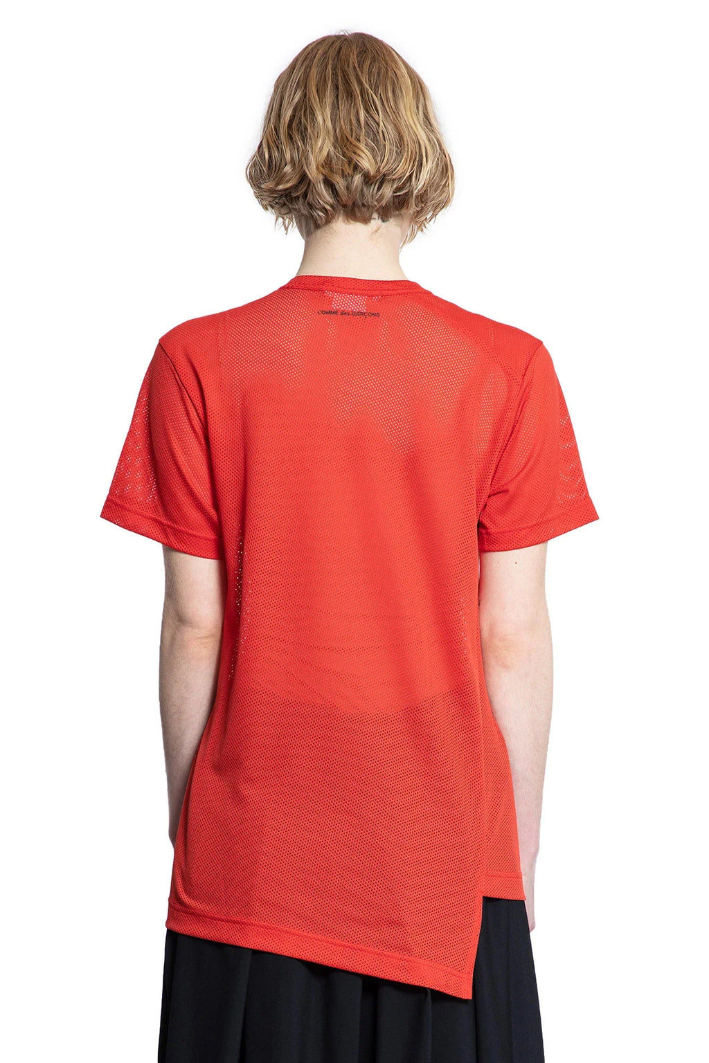 Оригінальна Asymmetric Nylon Mesh T-Shirt Comme des garcons – детальний вид