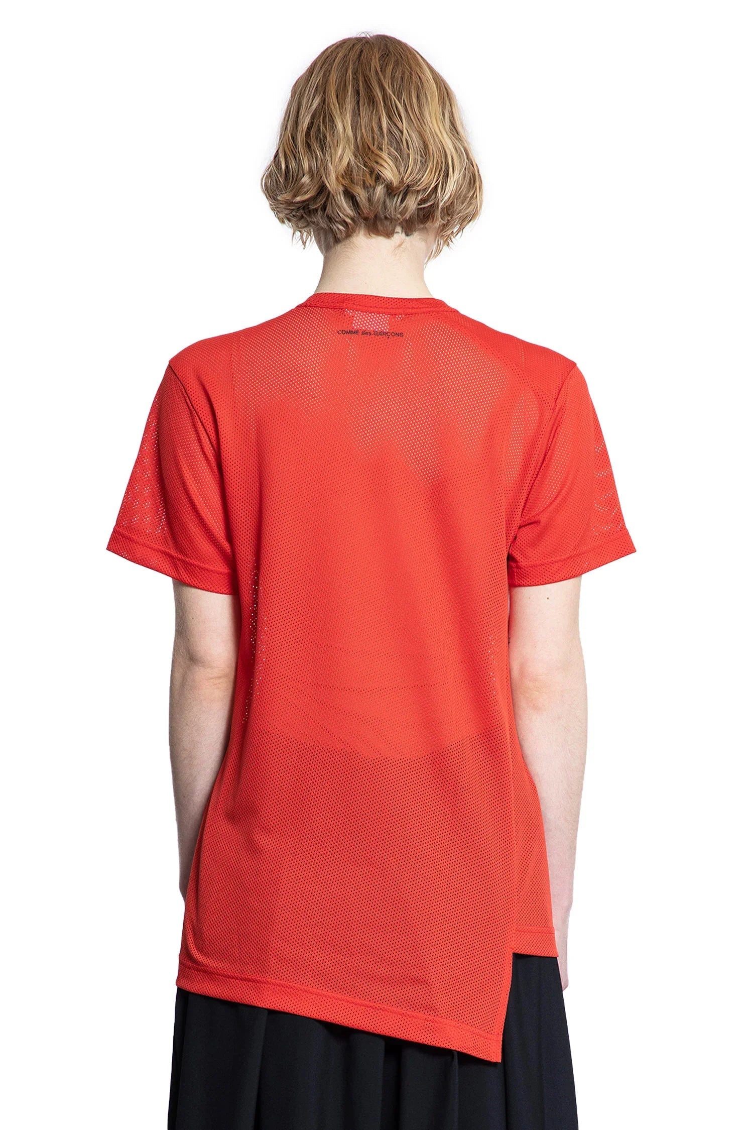 Оригінальна Asymmetric Nylon Mesh T-Shirt Comme des garcons – детальний вид