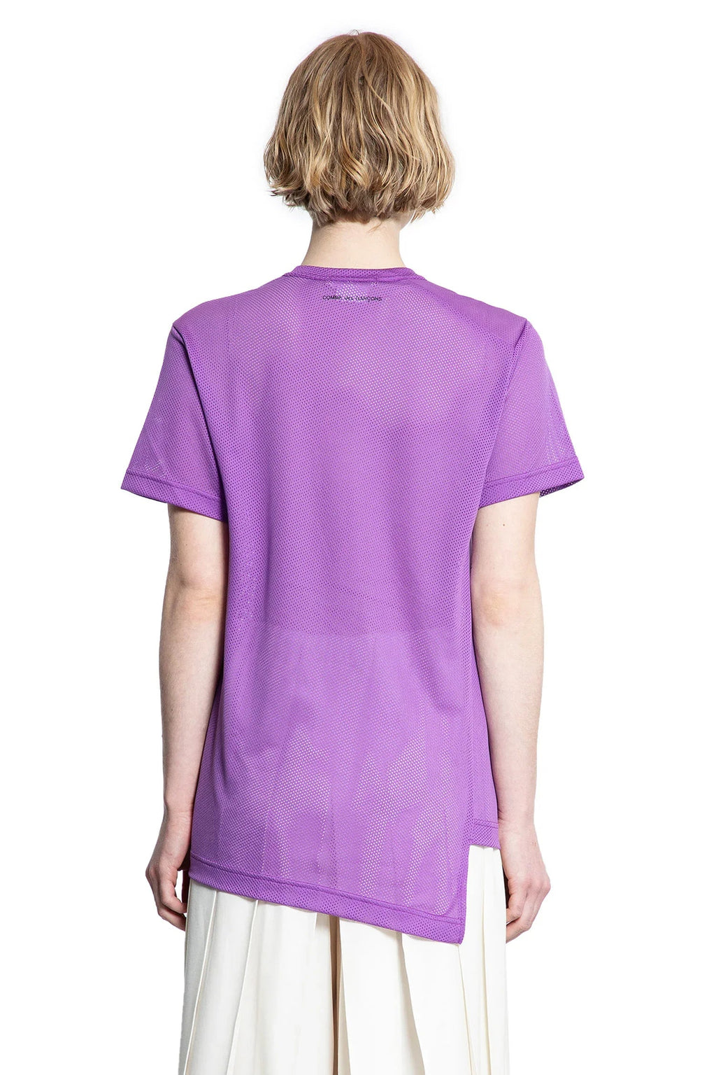 Оригінальна Asymmetric Nylon Mesh T-Shirt Comme des garcons – детальний вид