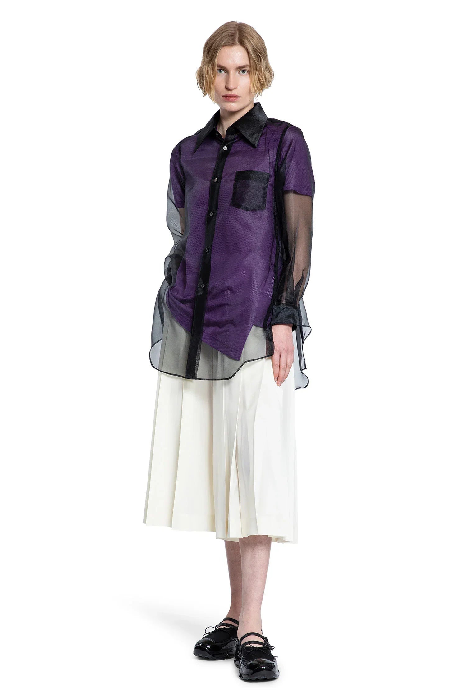 Оригінальна Asymmetric Nylon Mesh T-Shirt Comme des garcons – збільшений вид