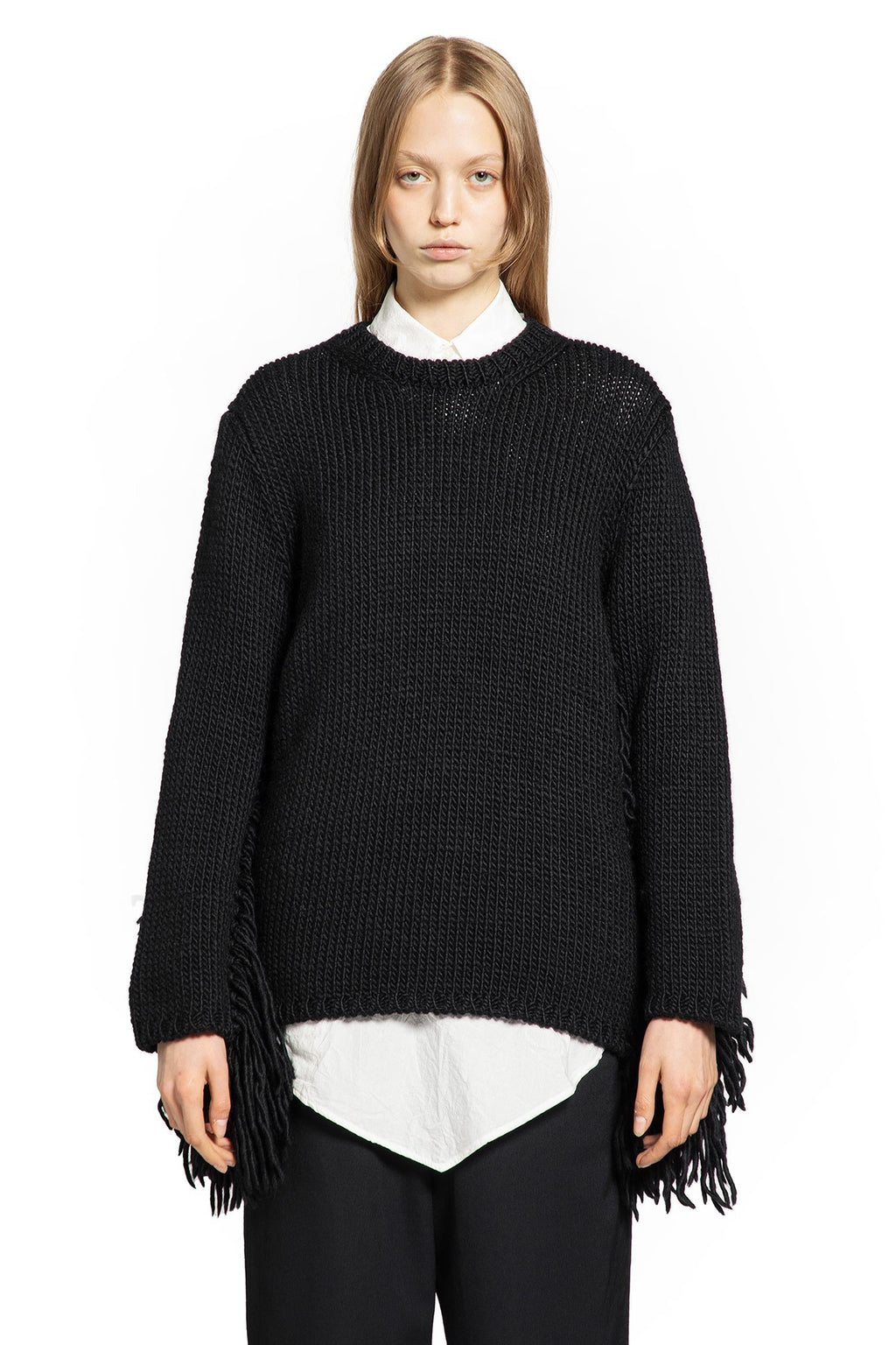 Fringed Crewneck Knitwear Comme des garcons оригінал – Купити в Україні – вид ззаду