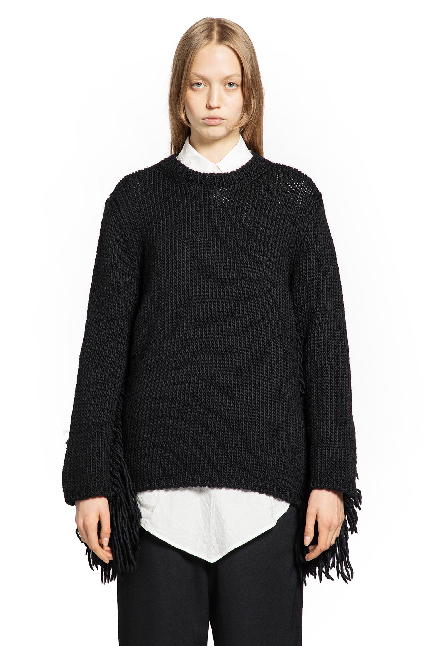 Fringed Crewneck Knitwear Comme des garcons оригінал – Купити в Україні – вид ззаду