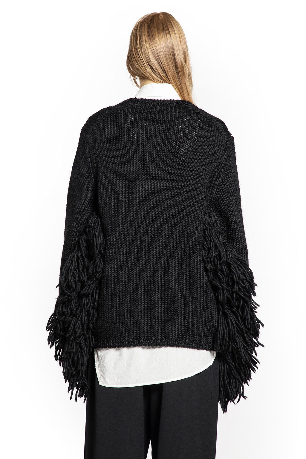 Fringed Crewneck Knitwear Comme des garcons оригінал – Купити в Україні – збільшений вид