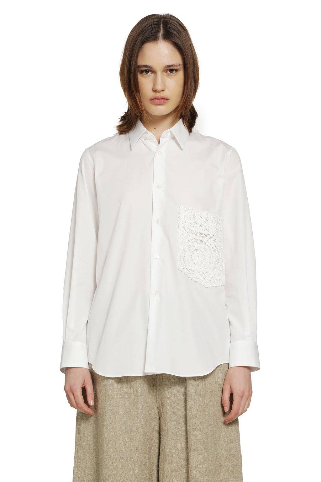 Оригінальна Crochet Pocket Shirt In Cotton Poplin Comme des garcons – вид ззаду