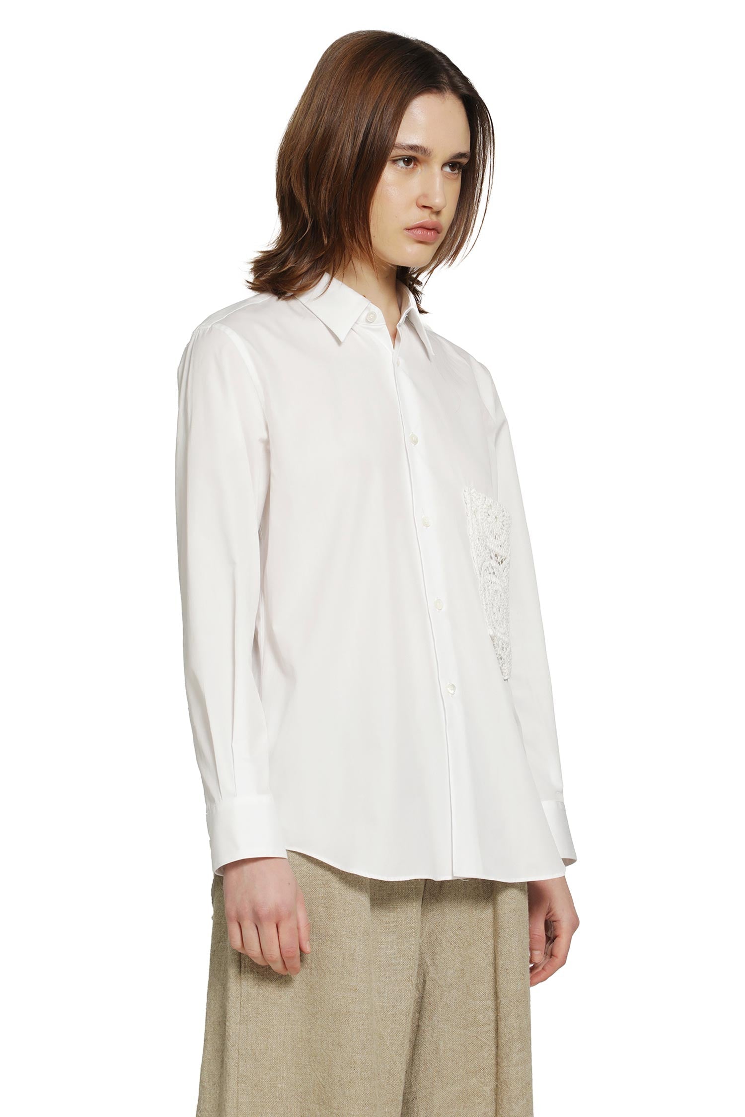 Оригінальна Crochet Pocket Shirt In Cotton Poplin Comme des garcons – детальний вид