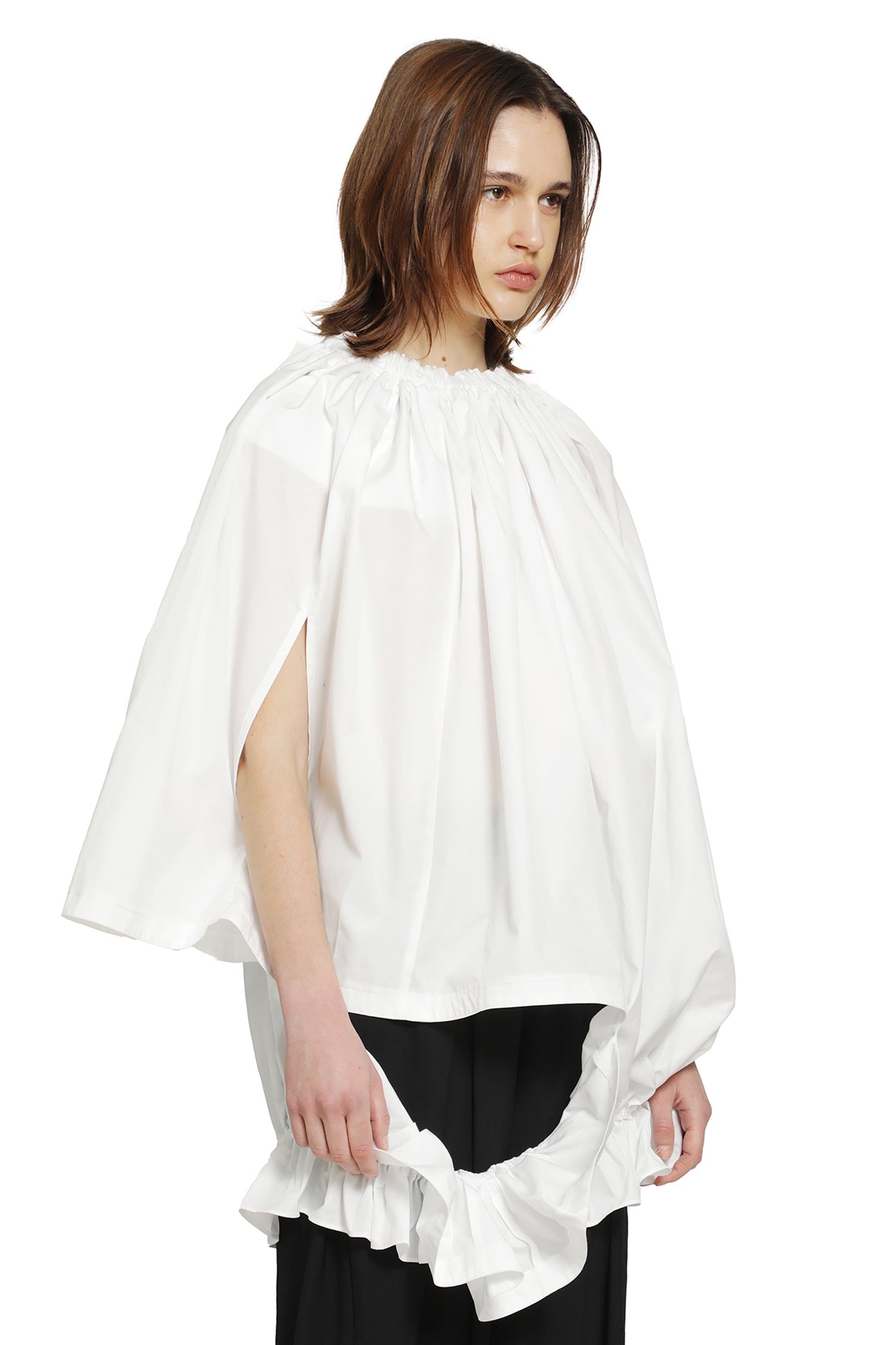 Оригінальна Gathered Cotton Poplin Blouse Comme des garcons – вид ззаду