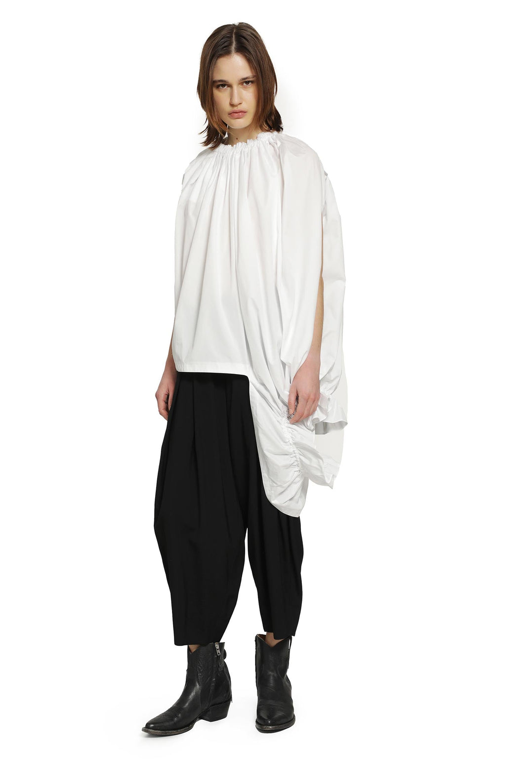 Оригінальна Gathered Cotton Poplin Blouse Comme des garcons – збільшений вид