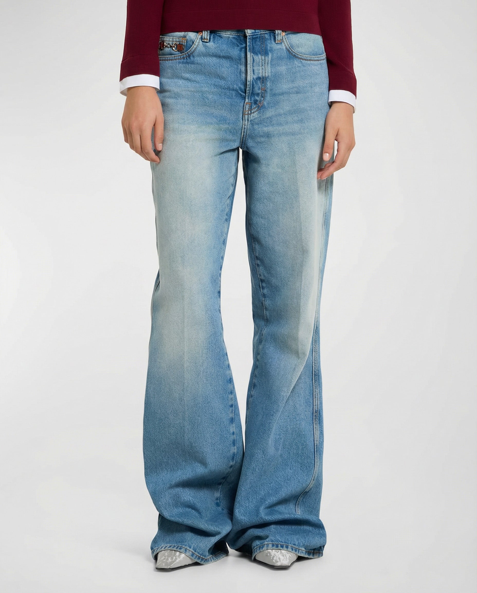 Flared Cotton Denim Jeans Gucci оригінал – Купити в Україні – вид ззаду