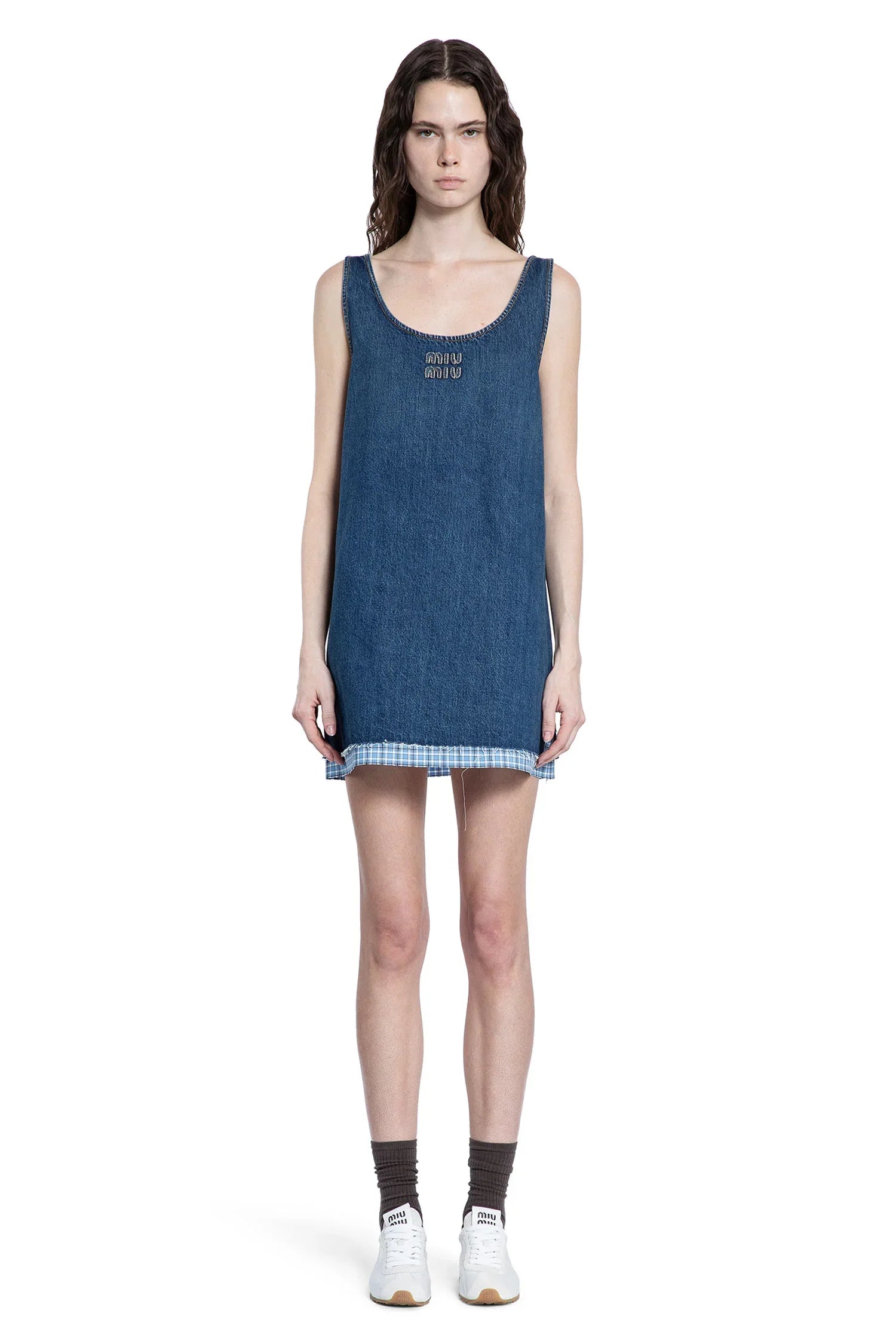 Woman Blue Dresses Miu miu – Гарантія оригінальності – вид ззаду