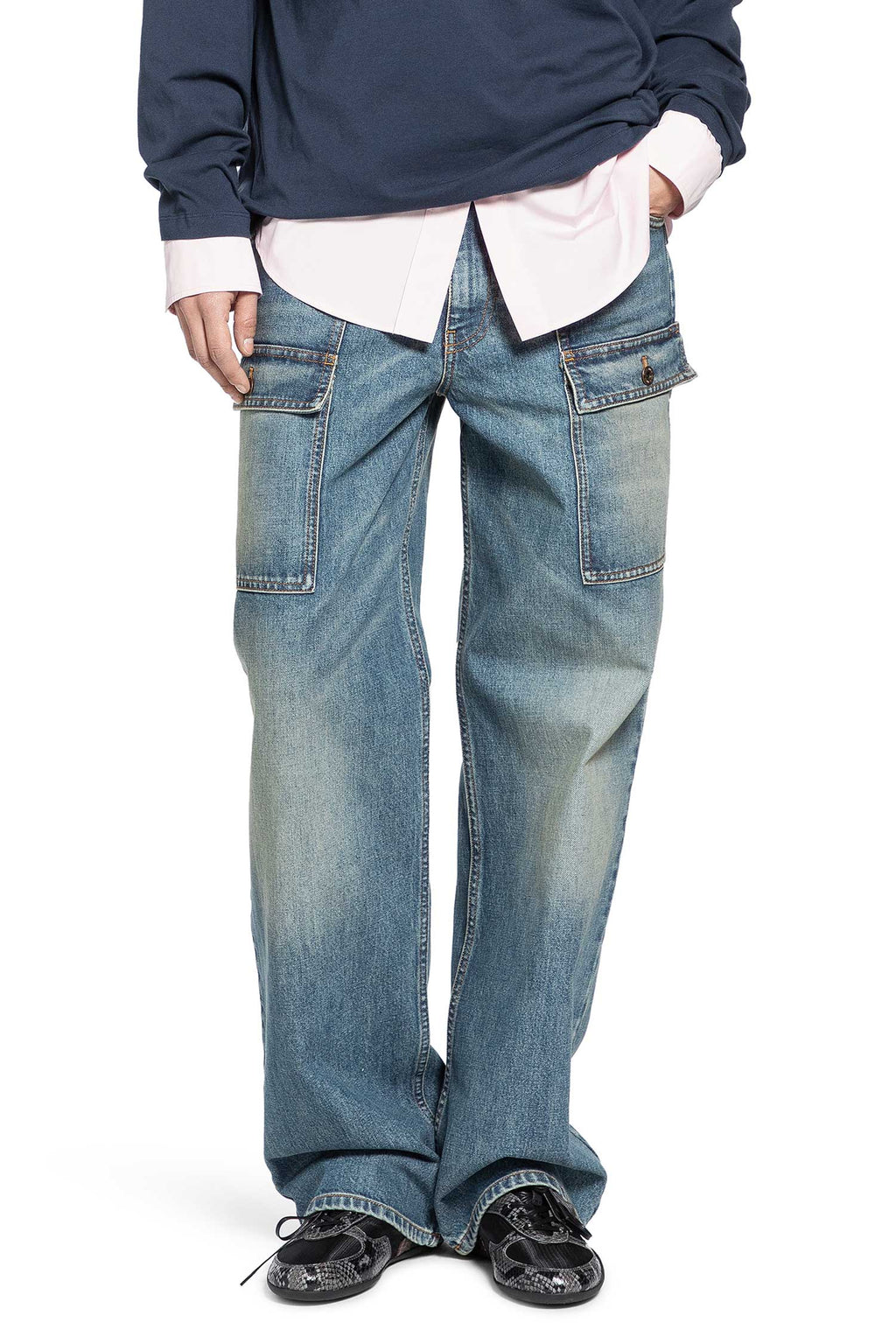 Cargo Denim Trousers Miu miu оригінал – Купити в Україні – боковий вид