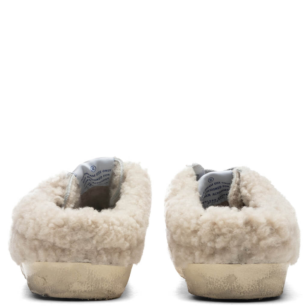 Women's Super-Star Sabot - Natural White/Silver - GOLDEN GOOSE