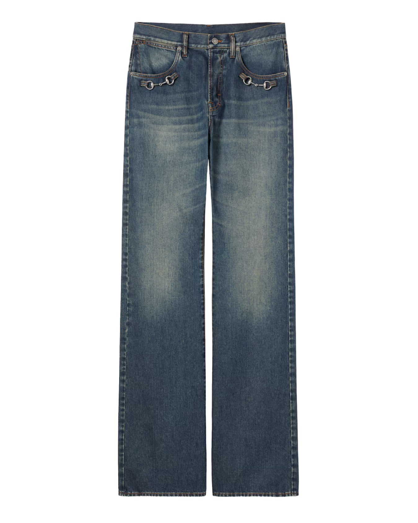 Denim Jeans With Horsebit Detail Gucci оригінал – Купити в Україні – боковий вид