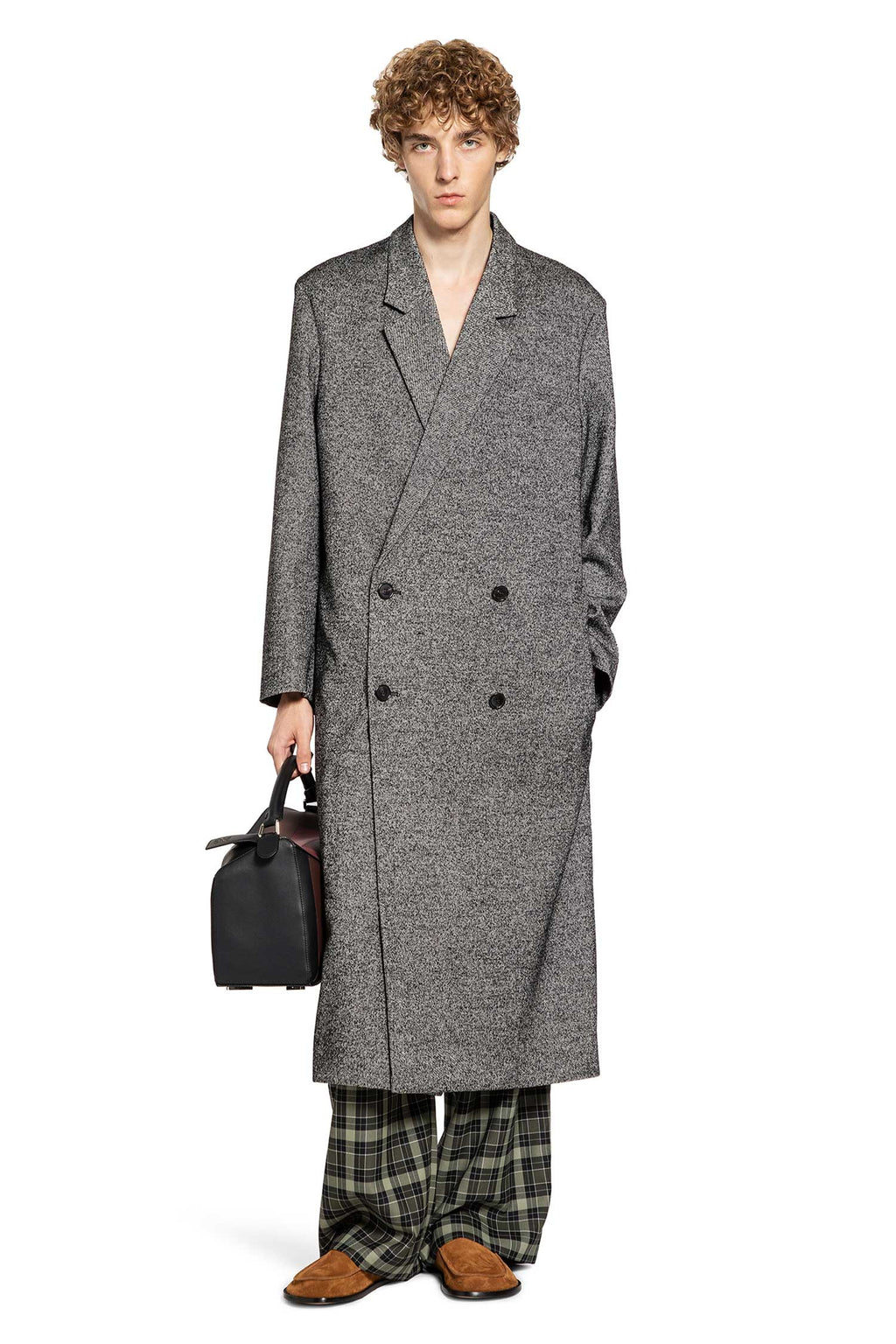 Оригінальна Wool Blend Double Breasted Coat Loewe – боковий вид