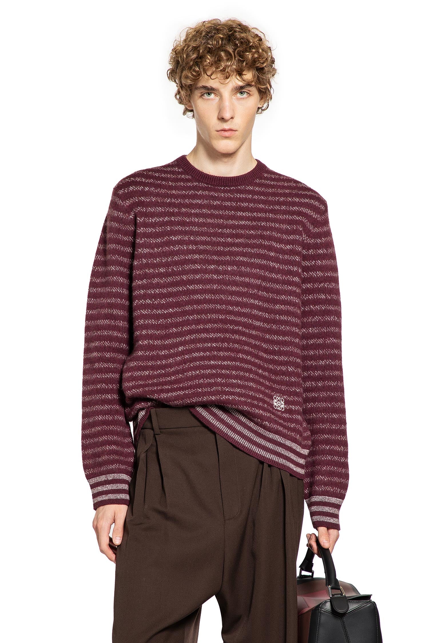Wool Striped Crewneck Knitwear Loewe – Гарантія оригінальності – боковий вид