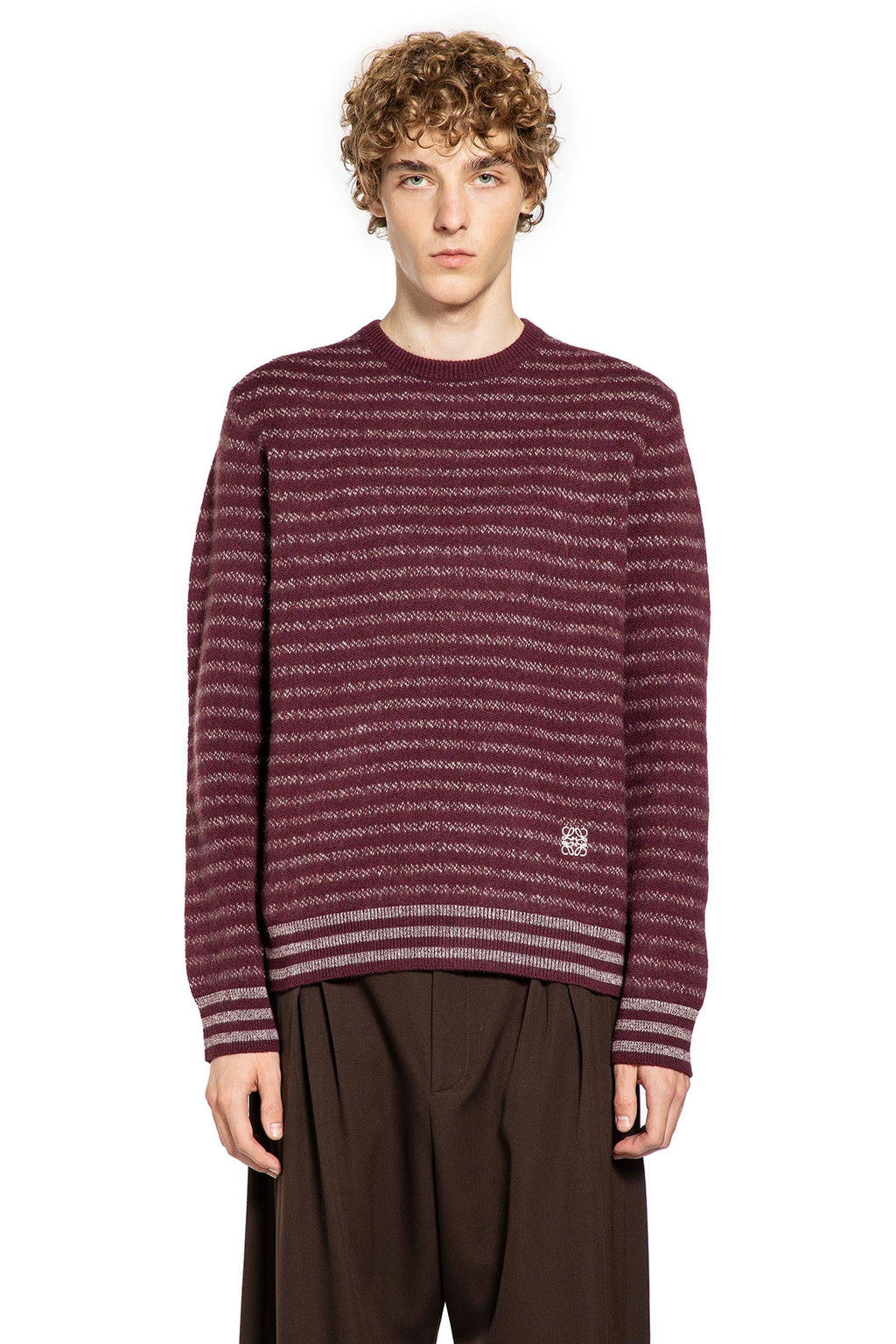 Wool Striped Crewneck Knitwear Loewe – Гарантія оригінальності – вид ззаду