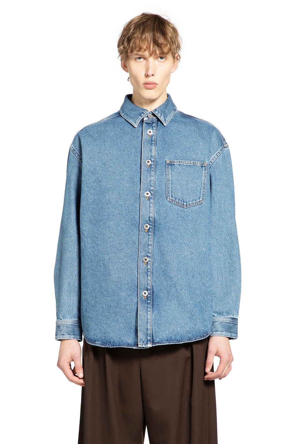 Anagram Overshirt In Denim Loewe – Гарантія оригінальності – вид ззаду